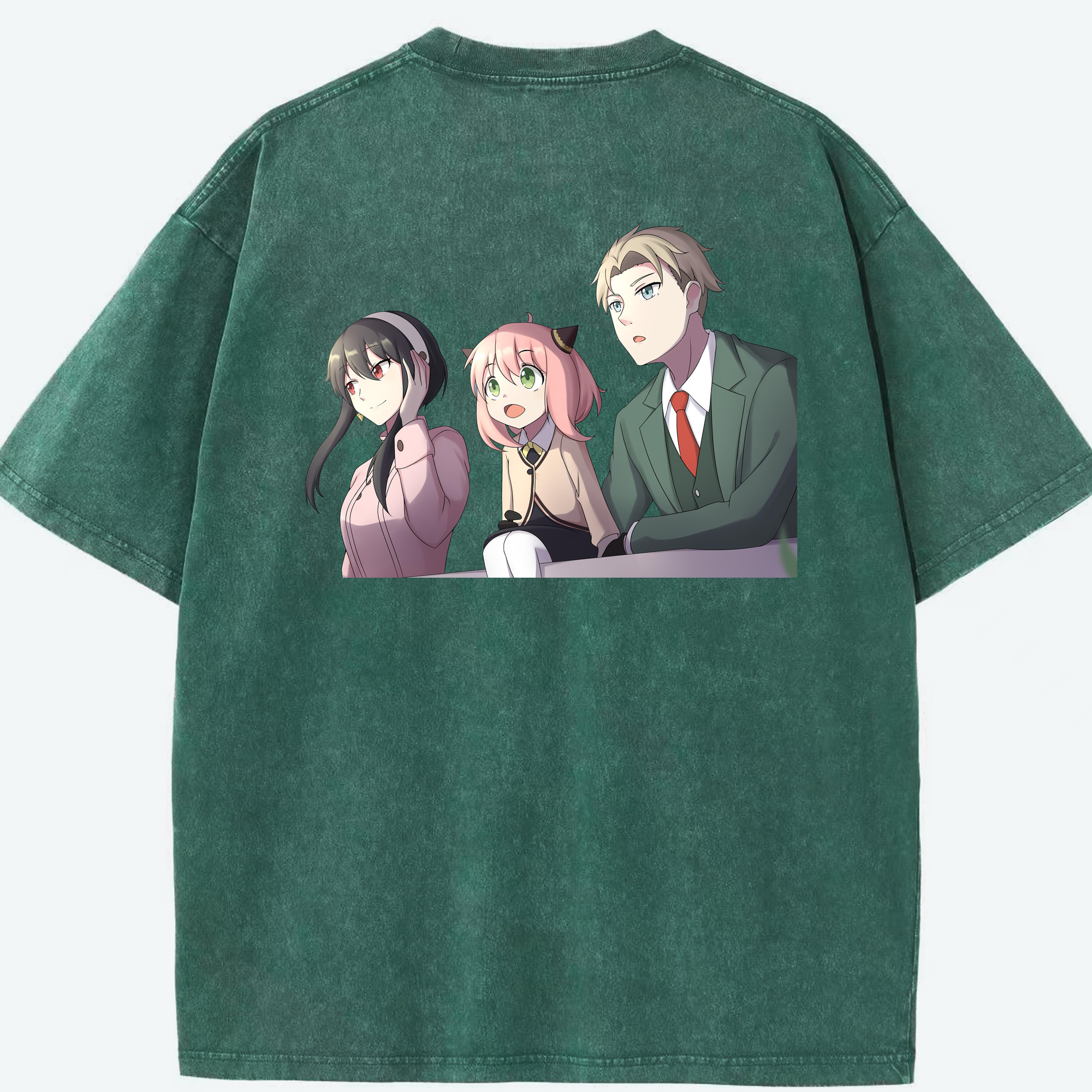 （画像用） SPY×FAMILY间谍家家酒 綿100% ヴィンテージ風 半袖Tシャツ（背面プリント）